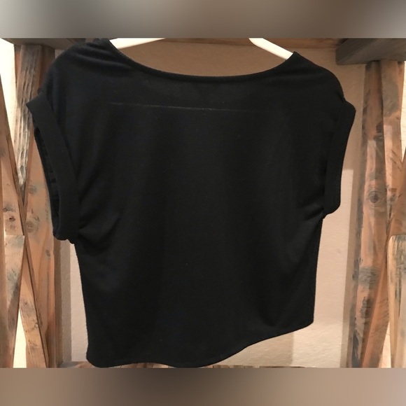 Black Floral Appliqué Cardigan Sweater and Floral Appliqué Crop Top Set - S - Picture 11 of 13